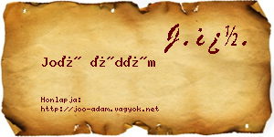 Joó Ádám névjegykártya